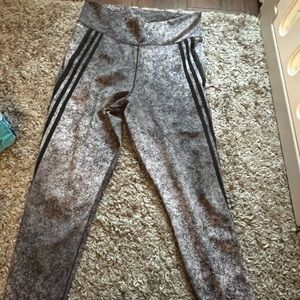Adidas leggings black speckle three line